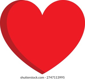 A vibrant three-dimensional red heart shape symbolizing love and affection Vector