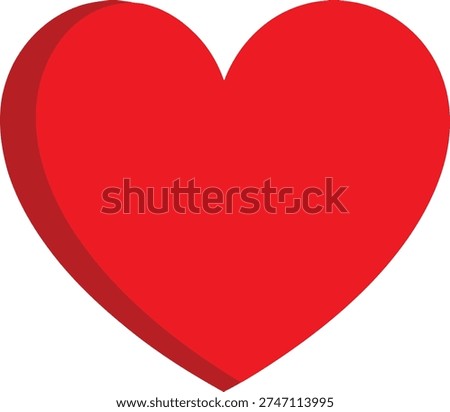 A vibrant three-dimensional red heart shape symbolizing love and affection Vector