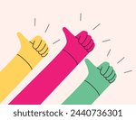 Vibrant Thumbs Up Agreement LIke Hands