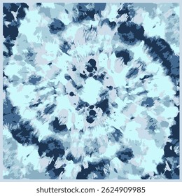 Vibrant tie-dye bandana in blue and mint green, perfect for summer fashion, festivals, or accessories. Boho chic design, high-quality fabric, and ideal for digital and print projects.