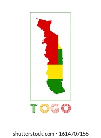 Vibrant Togo map logo with flag colors. Ideal for travel or patriotic designs.