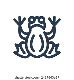 Vibrant Tree Frog in Jungle Foliage Vector Icon Illustration
