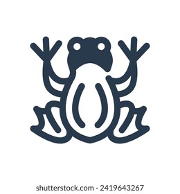 Vibrant Tree Frog in Jungle Foliage Vector Icon Illustration