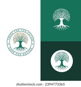 Vibrant tree logo design, tree vector. Tree of life logo design inspiration