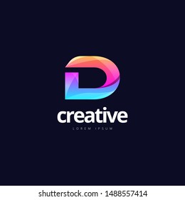 Vibrant Trendy Colorful Creative Letter D Logo
