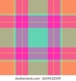 Patrón de cuadros vibrantes y de moda en rosa, verde azulado y coral.  Perfecto para proyectos de moda, textiles o Diseño web.  Este diseño alegre y llamativo evoca energía y optimismo.