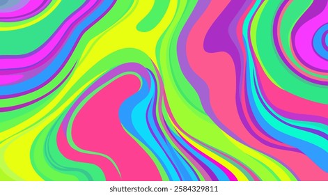 Vibrant trippy texture. Vector abstract geometric print.