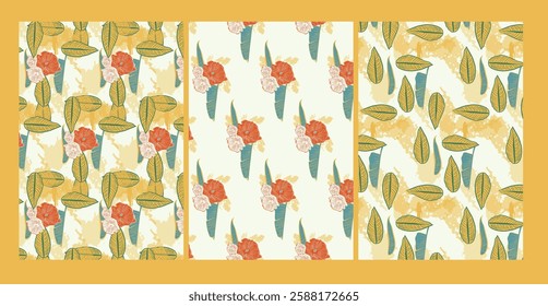 A vibrant tropical floral collection with hibiscus, monstera leaves, and bold color palettes for summer textiles, swimwear, and branding.