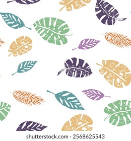 Vibrant Tropical Leaf Pattern Seamless Repeat