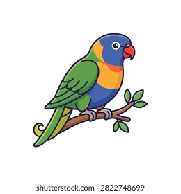 A vibrant tropical lorikeet bird vector.