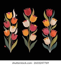 Vibrant Tulip A Springtime Delight Illustration