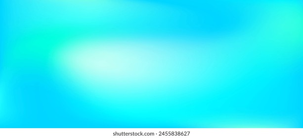 Vibrant turquoise gradient background. Bright fluid teal color backdrop. Abstract smooth fresh mint wallpaper. Blur vivid blue green marine concept texture for banner, poster, brochure. Vector