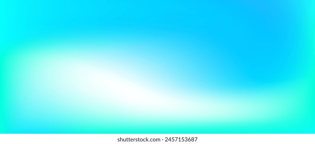 Vibrant turquoise gradient background. Bright fluid teal color backdrop. Abstract smooth fresh mint wallpaper. Blur vivid azure marine concept texture for banner, poster, brochure. Vector