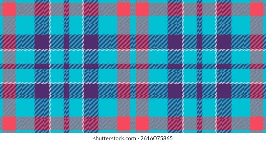 Vibrant turquoise, pink, and purple plaid pattern.  Perfect for textile design, fashion, websites, or any project needing a cheerful, modern texture.