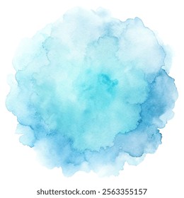 Vibrant turquoise watercolor splash embodying energy and creativity.