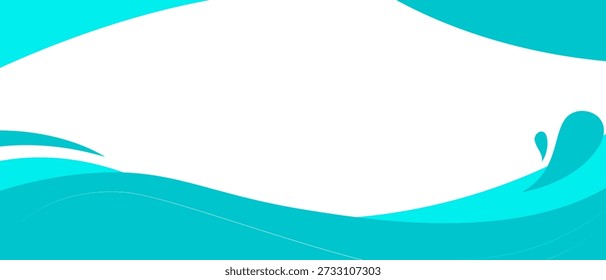 Fundo de onda turquesa vibrante com espaço branco para marketing, apresentações e cabeçalhos da Web