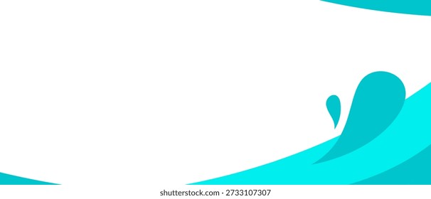 Fundo de onda turquesa vibrante com espaço branco para marketing, apresentações e cabeçalhos da Web