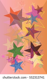 vibrant type among stars vector background, work around thin stroke
