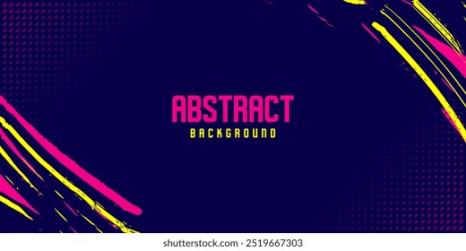 Vibrant Urban Street Background with Neon Yellow and Pink Paint Splashes in a Graffiti Style. Abstract Sporty Background with Brush Strokes and Grunge Texture Design Elements