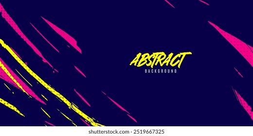 Vibrant Urban Street Background with Neon Yellow and Pink Paint Splashes in a Graffiti Style. Abstract Sporty Background with Brush Strokes and Grunge Texture Design Elements