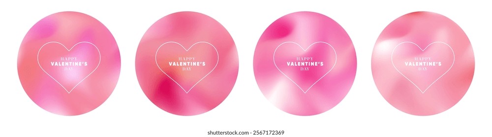 Vibrant Valentine Gradient. Circular Pink and Red Blurry Background with Romantic Heart Centerpiece. Perfect for Love Themed Designs.