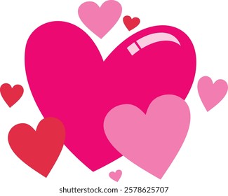 A vibrant Valentine's Day love shape, perfect for conveying romance and affection. Ideal for greeting cards, digital designs, and gifts celebrating love and togetherness