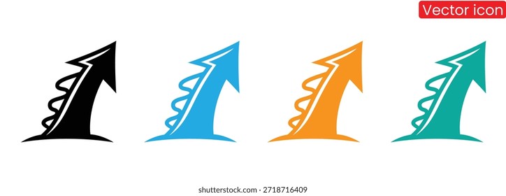 Iconos vibrantes de la flecha del Vector en cuatro colores para los conceptos del crecimiento empresarial