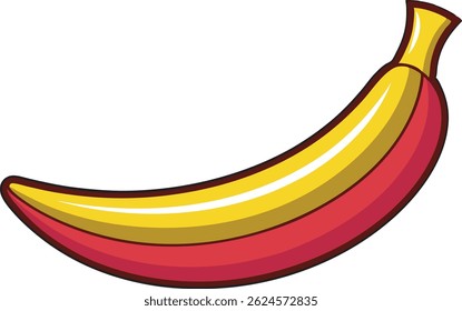 A vibrant vector art illustration of a delicious red banana, showcasing rich colors, smooth texture, and fresh, tropical appeal.