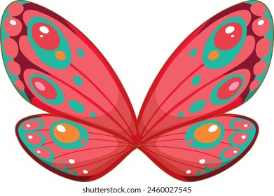 Vibrant vector art of stylized butterfly wings
