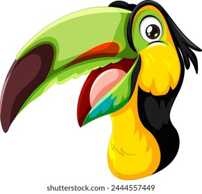 Arte vectorial vibrante de un ave tropical tucán