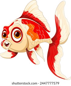 Vibrant vector art of a whimsical goldfish