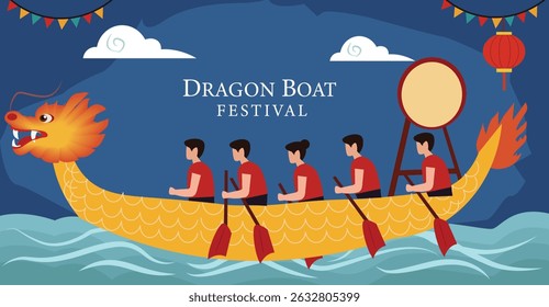 vibrant vector banners for Dragon Boat Festival (端午节). Featuring dynamic dragon boat racing, Zongzi and lanterns. Ideal for web headers, greetings and cultural events.
