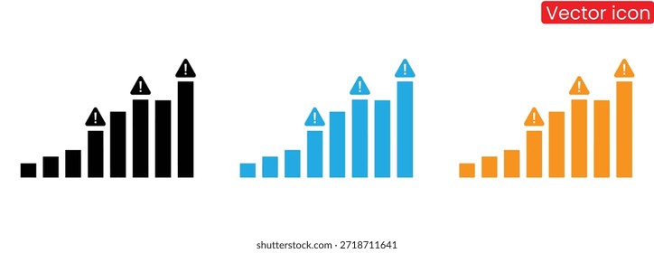 Gráficos vibrantes de barras de Vector que muestran tendencias ascendentes en tres colores