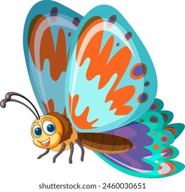 Vibrant vector butterfly with playful design