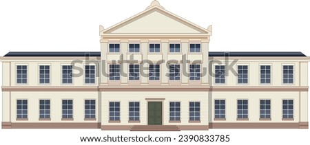 A vibrant vector cartoon illustration of the iconic Gottingen University building in Germany