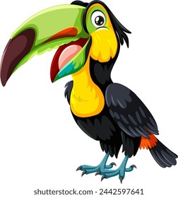 Vibrant vector of a cheerful toucan bird