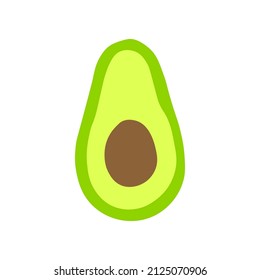 Vibrant vector color icon of avocado with pit. Modern sign in flat style perfect for advertisement, web sites, banners, books etc