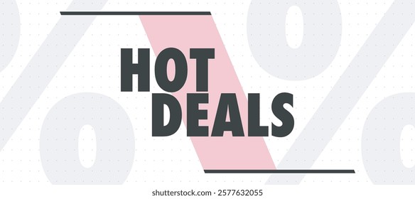 Vibrant vector design with "HOT DEALS" in bold, retro font. Dynamic background creates eye-catching, attention-grabbing look for sales, promotions, discount designs. Versatile for retail, e-commerce