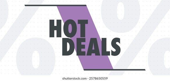 Vibrant vector design with "HOT DEALS" in bold, retro font. Dynamic background creates eye-catching, attention-grabbing look for sales, promotions, discount designs. Versatile for retail, e-commerce