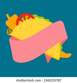 Vibrant vector design of Mexican tacos