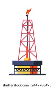 Un vibrante diseño de Vector de un derrick de petróleo, que simboliza la extracción de combustible.