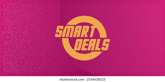 Vibrant vector design with "SMART DEALS" in bold, retro font. Dynamic background creates eye-catching, attention-grabbing look for sales, promotions, discount designs. Versatile for retail, e-commerce