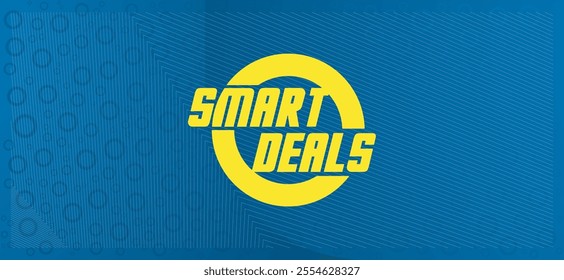 Vibrant vector design with "SMART DEALS" in bold, retro font. Dynamic background creates eye-catching, attention-grabbing look for sales, promotions, discount designs. Versatile for retail, e-commerce