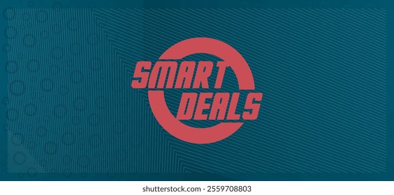 Vibrant vector design with "SMART DEALS" in bold, retro font. Dynamic background creates eye-catching, attention-grabbing look for sales, promotions, discount designs. Versatile for retail, e-commerce