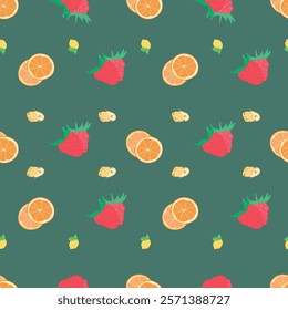 Vibrant Vector Fruit Repeat Pattern
