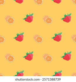 Vibrant Vector Fruit Repeat Pattern