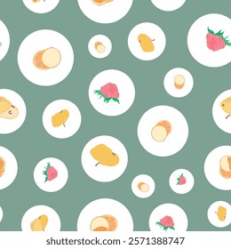 Vibrant Vector Fruit Repeat Pattern