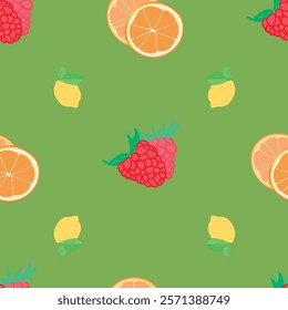 Vibrant Vector Fruit Repeat Pattern