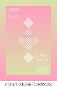 Vibrant Vector Geometric Cover Design with Gradient and Abstract Lines and Figures for your Business. Layout Design with Hologram, Gradient Effect for Event.