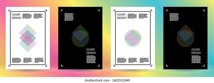 Vibrant Vector Geometric Cover Design with Gradient and Abstract Lines and Figures for your Business. Placard Design with Hologram, Gradient Effect for Presentation.